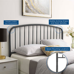 Nova Gray Metal King Headboard - Ornate Home
