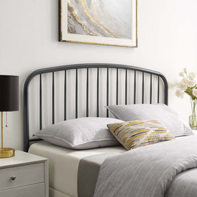 Nova Gray Metal Twin Headboard - Ornate Home