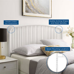 Nova White Metal Queen Headboard - Ornate Home