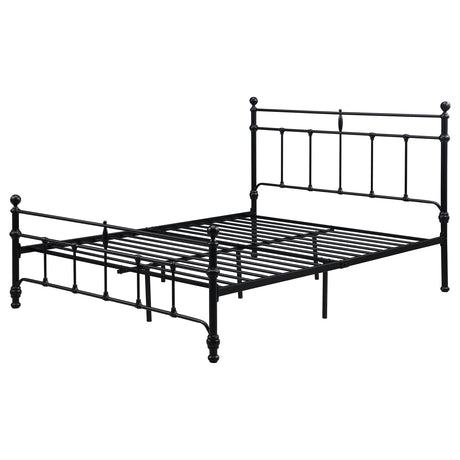 Novak Matte Black Full Open Frame Bed - Ornate Home