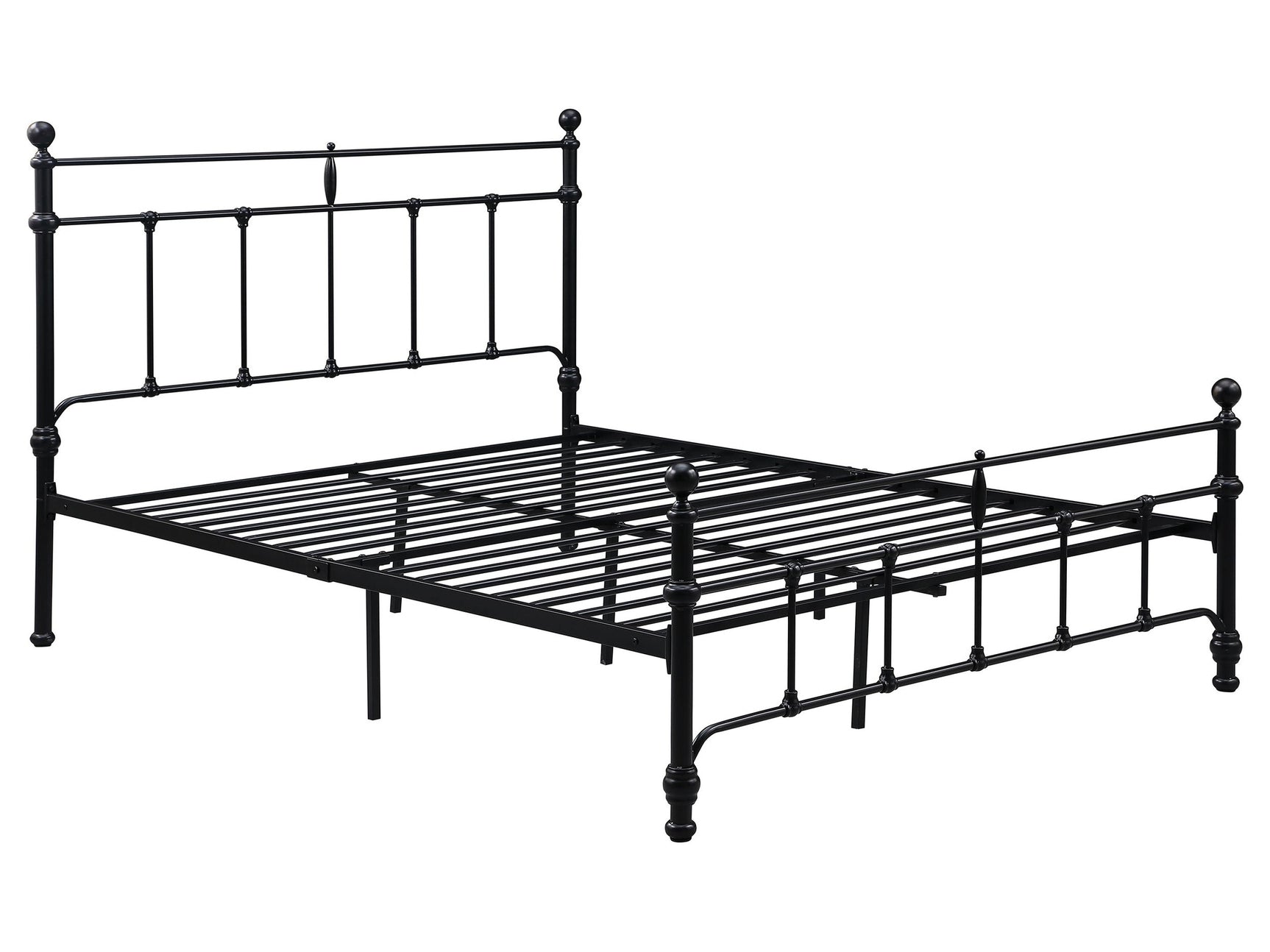 Novak Matte Black Queen Open Frame Bed - Ornate Home