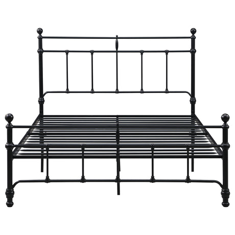Novak Matte Black Queen Open Frame Bed - Ornate Home
