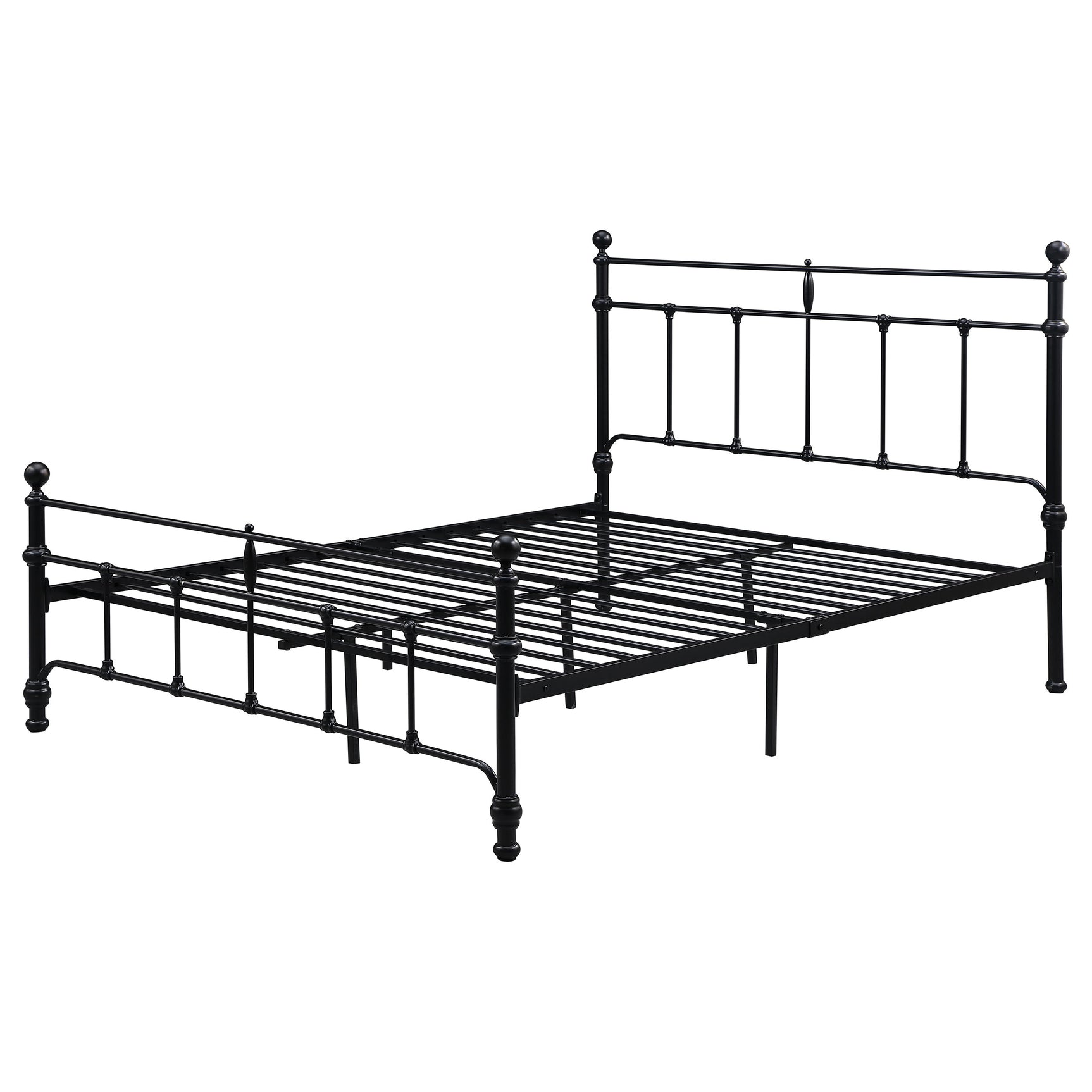 Novak Matte Black Queen Open Frame Bed - Ornate Home