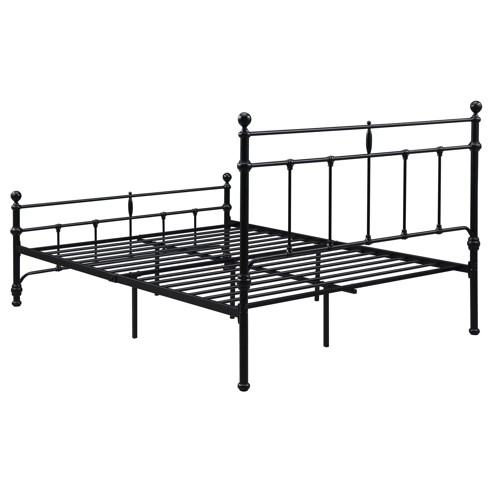 Novak Matte Black Queen Open Frame Bed - Ornate Home