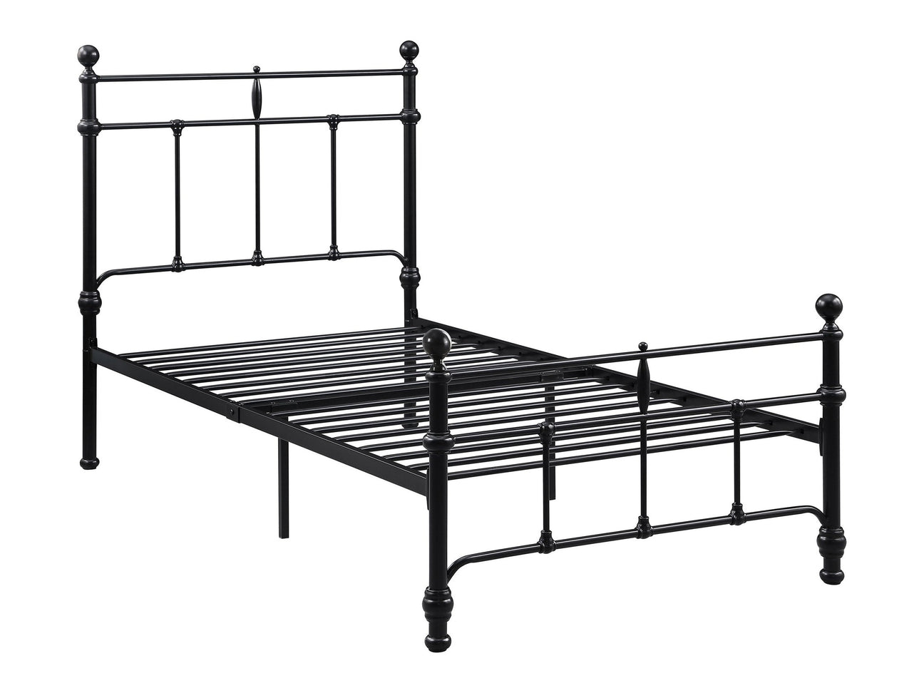 Novak Matte Black Twin Open Frame Bed - Ornate Home