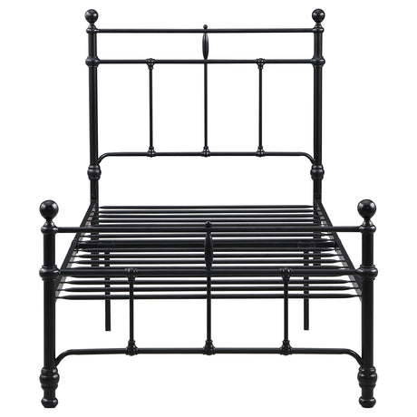 Novak Matte Black Twin Open Frame Bed - Ornate Home