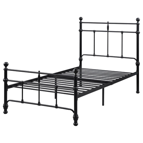 Novak Matte Black Twin Open Frame Bed - Ornate Home