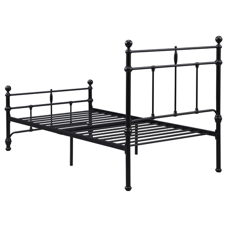 Novak Matte Black Twin Open Frame Bed - Ornate Home