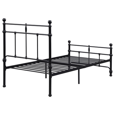 Novak Matte Black Twin Open Frame Bed - Ornate Home