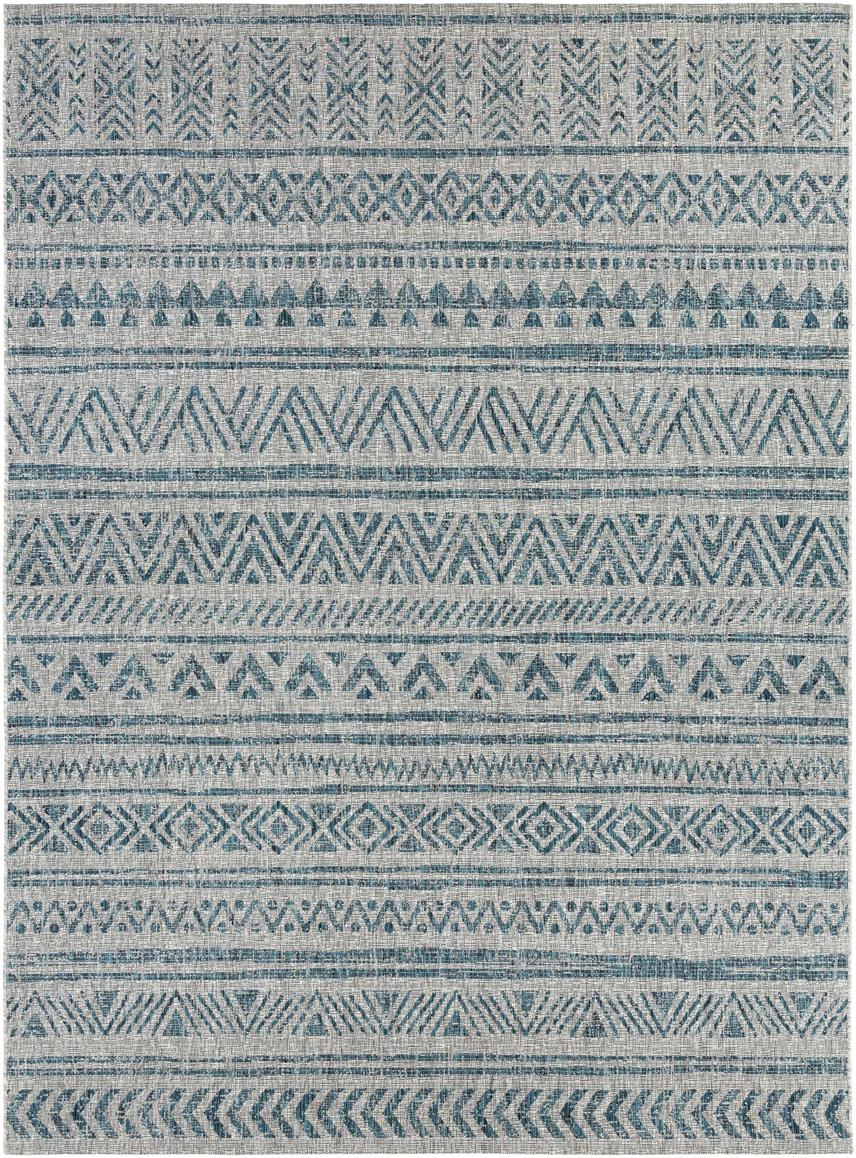 Novato Aqua All Over Pattern Performance Outdoor Rug - Ornate Home