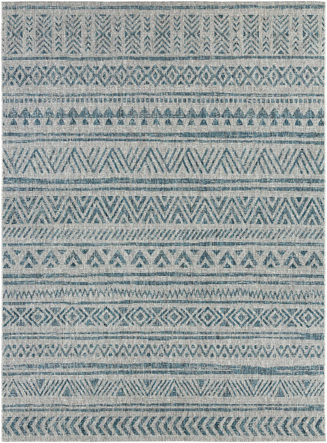 Novato Aqua All Over Pattern Performance Outdoor Rug - Ornate Home