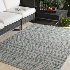 Novato Aqua All Over Pattern Performance Outdoor Rug - Ornate Home