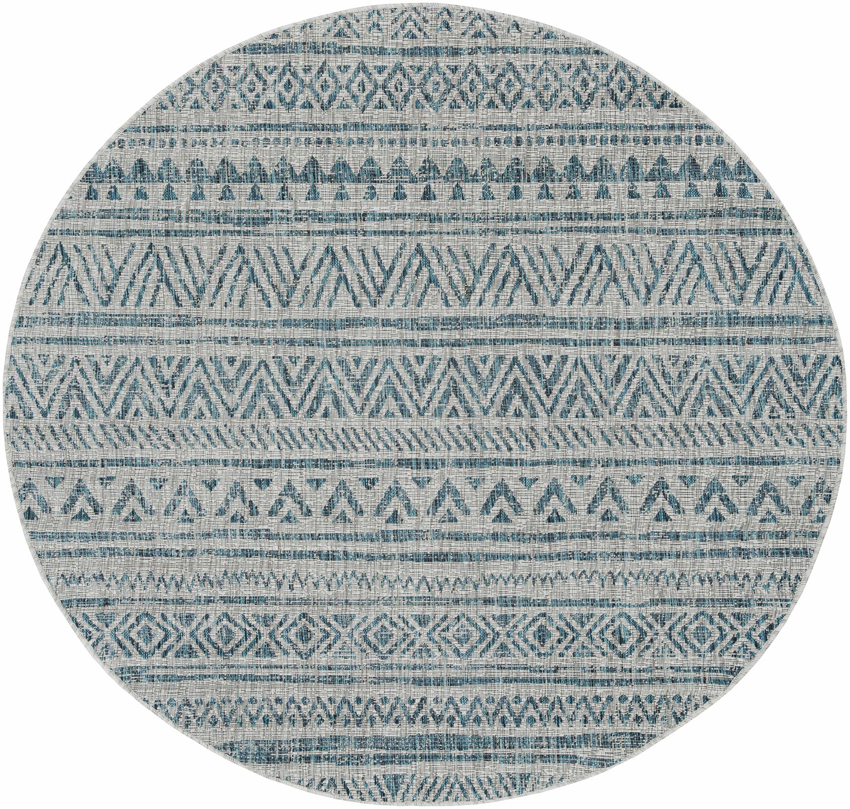 Novato Aqua All Over Pattern Performance Outdoor Rug - Ornate Home