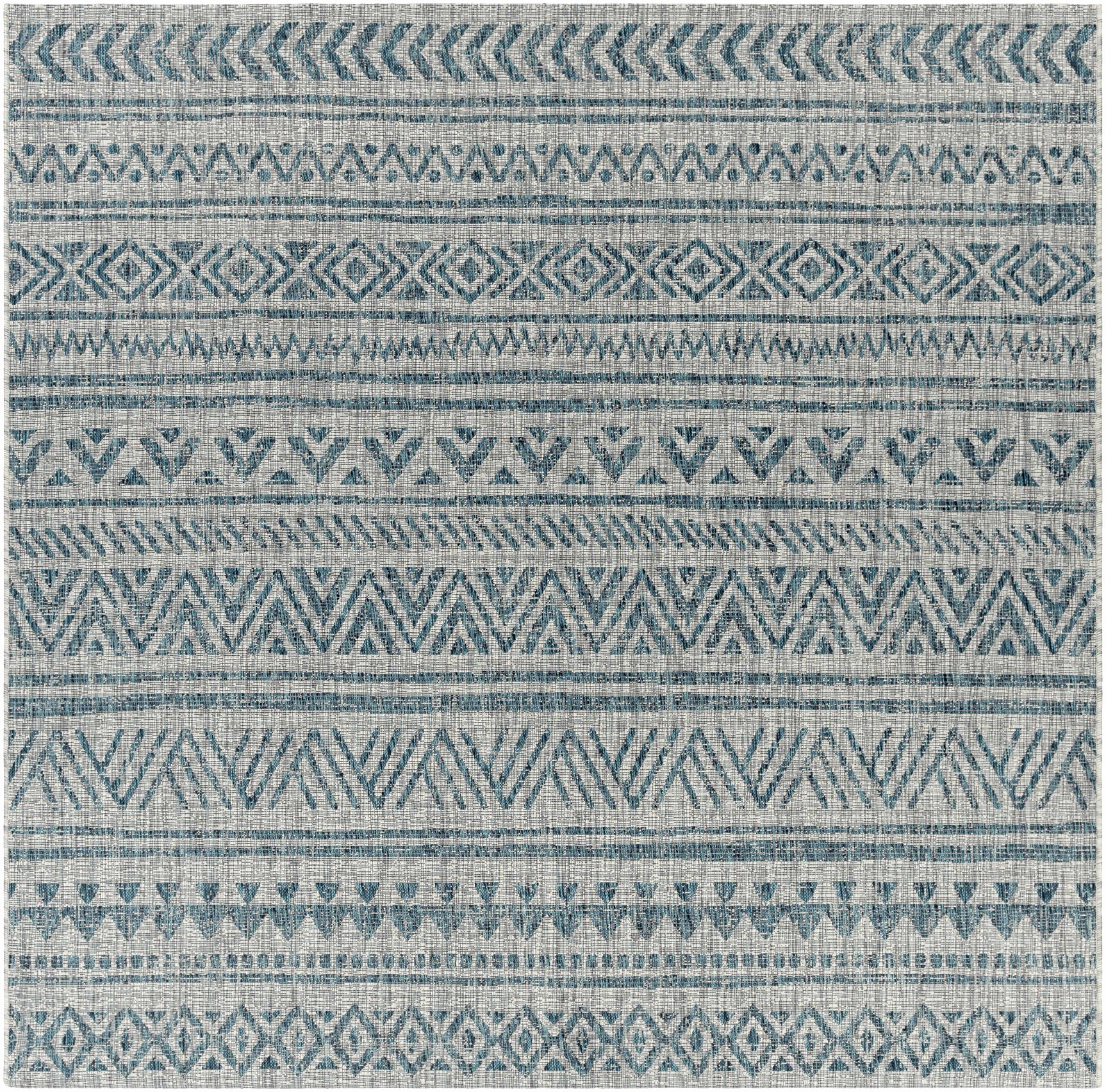 Novato Aqua All Over Pattern Performance Outdoor Rug - Ornate Home