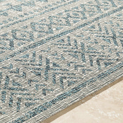 Novato Aqua All Over Pattern Performance Outdoor Rug - Ornate Home