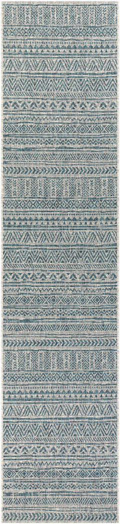 Novato Aqua All Over Pattern Performance Outdoor Rug - Ornate Home