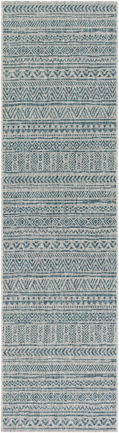 Novato Aqua All Over Pattern Performance Outdoor Rug - Ornate Home
