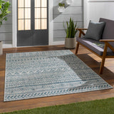 Novato Aqua All Over Pattern Performance Outdoor Rug - Ornate Home