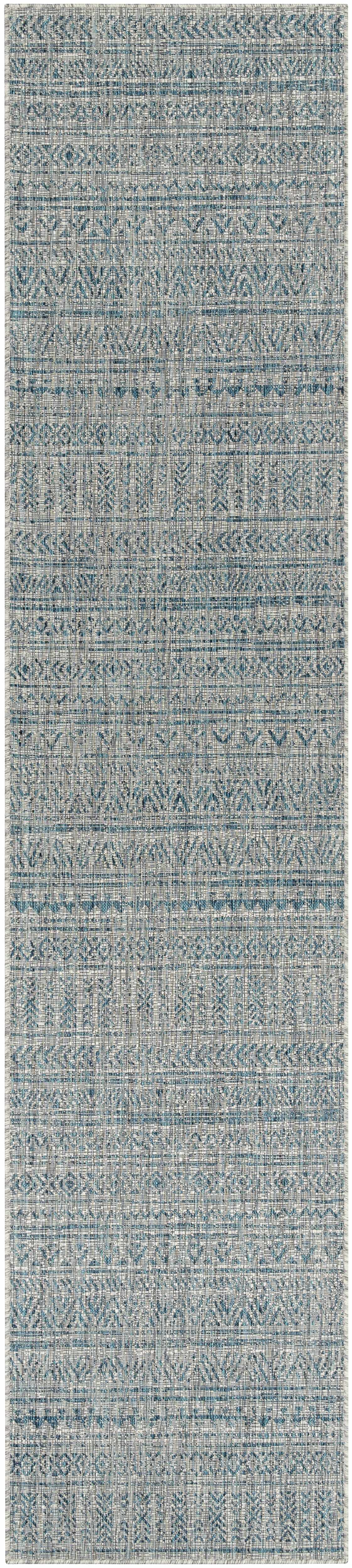 Novato Aqua All Over Pattern Performance Outdoor Rug - Ornate Home