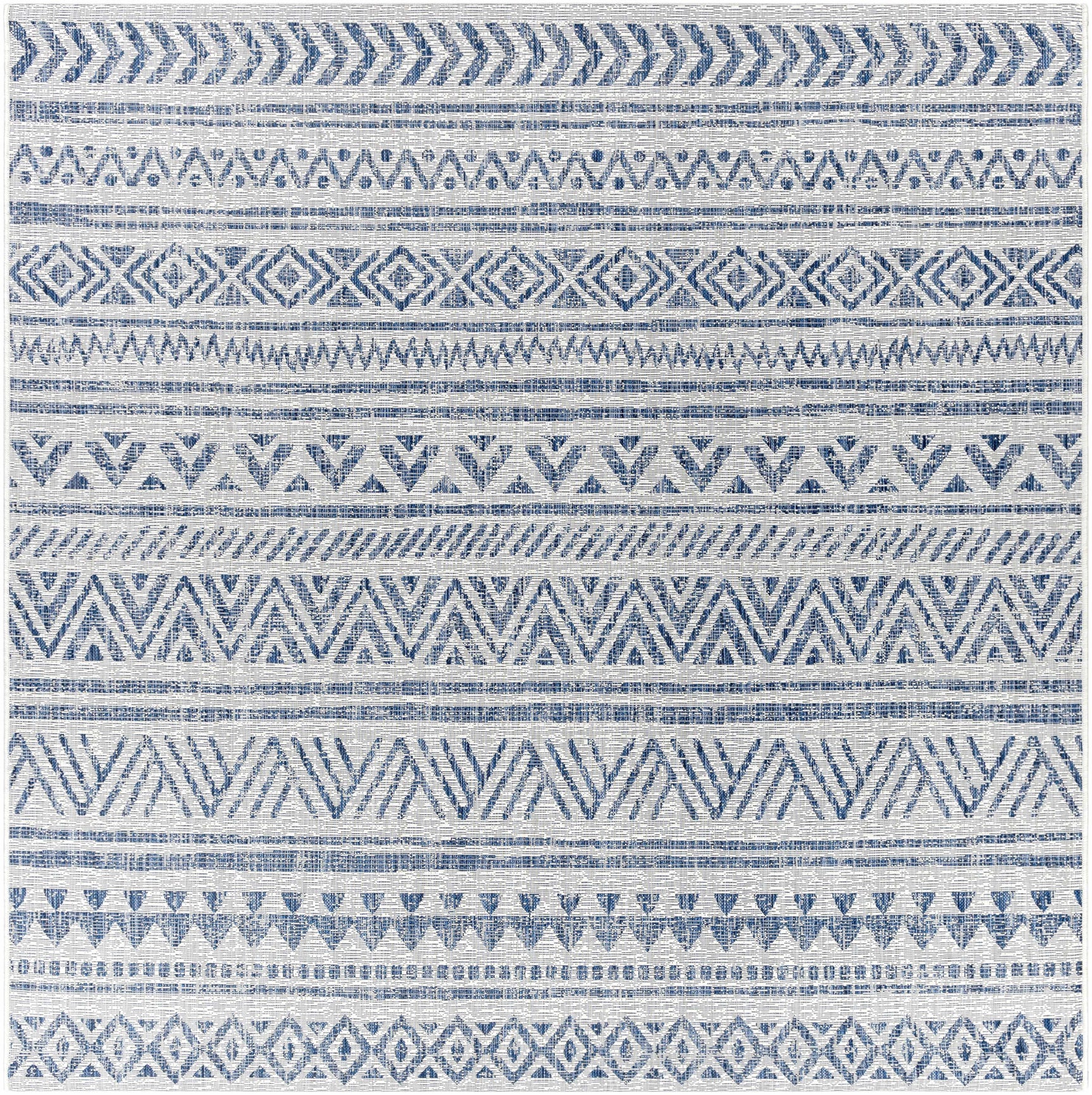 Novato Navy All Over Pattern Performance Outdoor Rug - Ornate Home