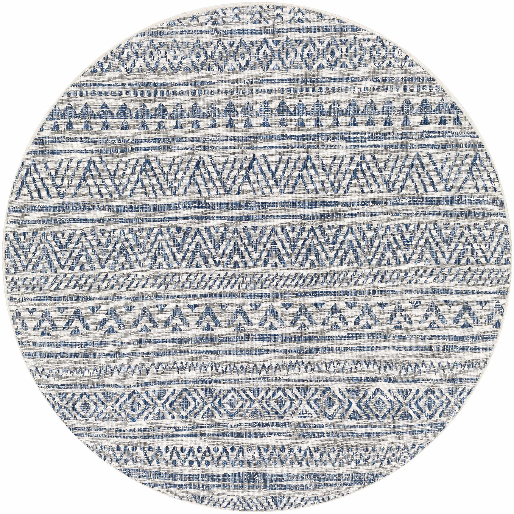 Novato Navy All Over Pattern Performance Outdoor Rug - Ornate Home
