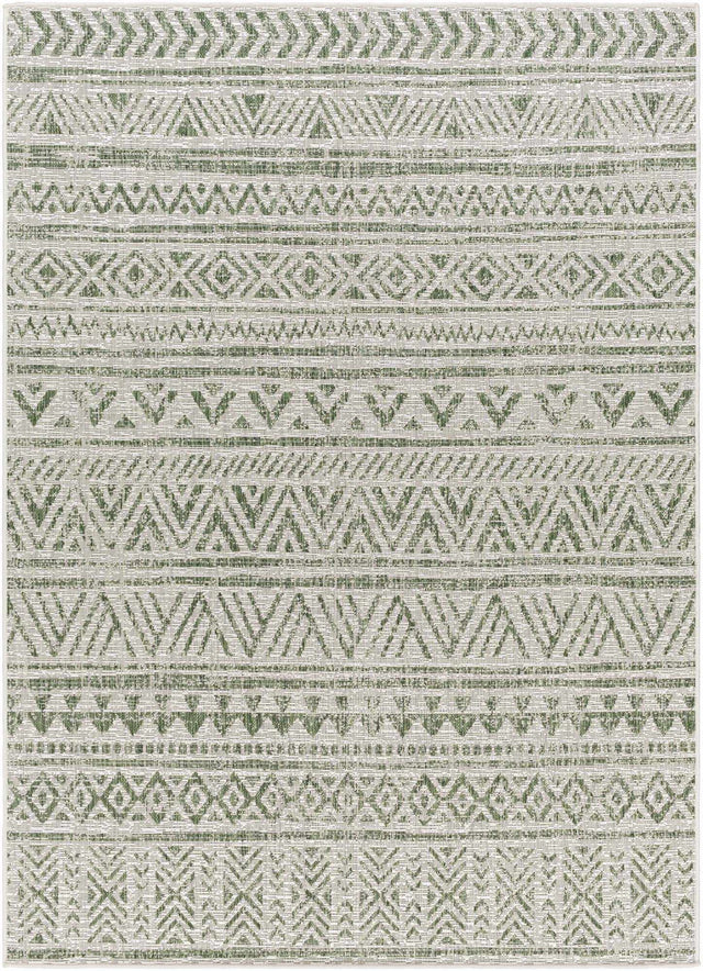 Novato Olive All Over Pattern Performance Outdoor Rug - Ornate Home