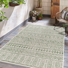 Novato Olive All Over Pattern Performance Outdoor Rug - Ornate Home