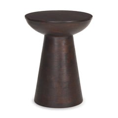 Novell Dark Brown Wood Pedestal Accent Table - Ornate Home
