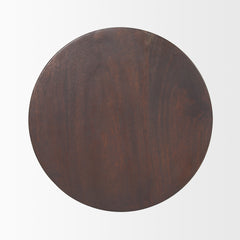 Novell Dark Brown Wood Pedestal Accent Table - Ornate Home