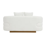 Novella White Boucle Loveseat - Ornate Home
