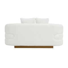Novella White Boucle Loveseat - Ornate Home