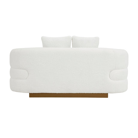 Novella White Boucle Loveseat - Ornate Home