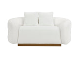 Novella White Boucle Loveseat - Ornate Home