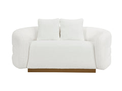 Novella White Boucle Loveseat - Ornate Home