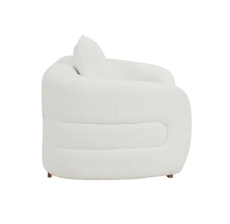 Novella White Boucle Loveseat - Ornate Home