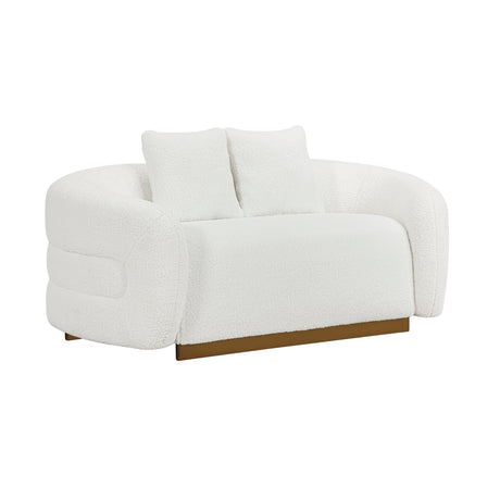Novella White Boucle Loveseat - Ornate Home