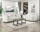 Novella White Boucle Loveseat - Ornate Home