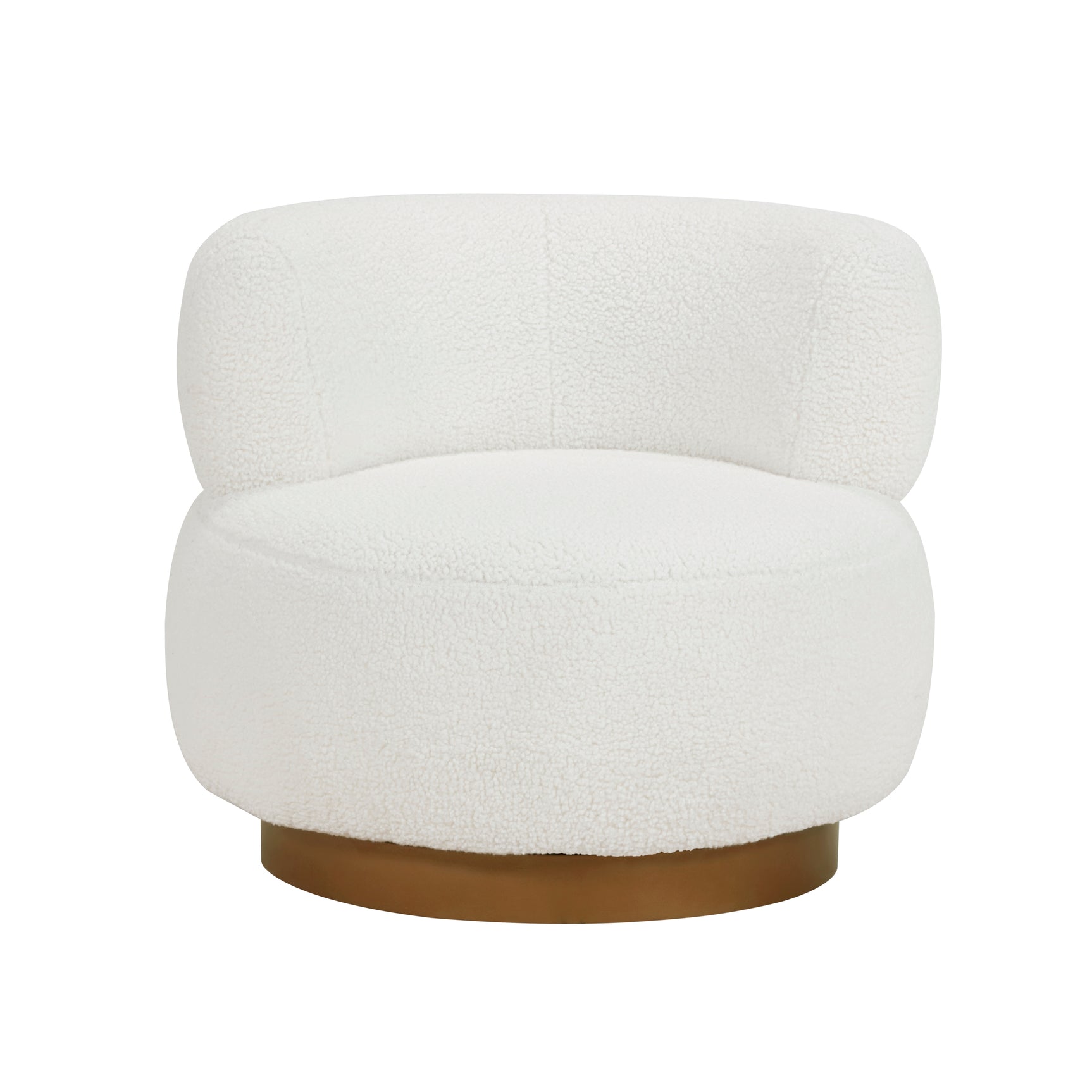 Novella White Boucle Swivel Chair - Ornate Home