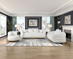 Novella White Boucle Swivel Chair - Ornate Home