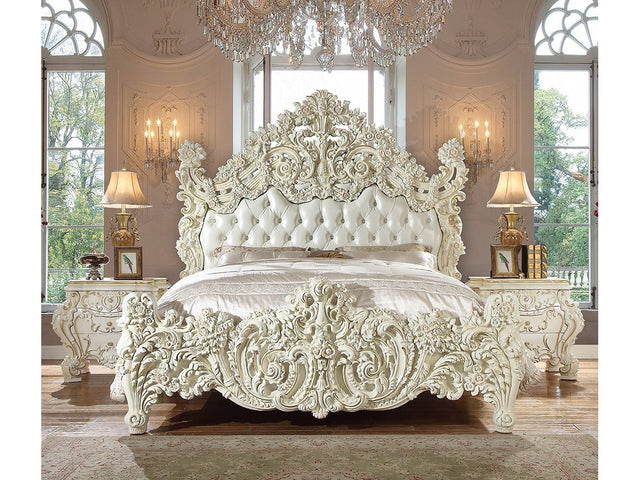 Novella White Gloss California King Bed  / HD-8089 - Ornate Home
