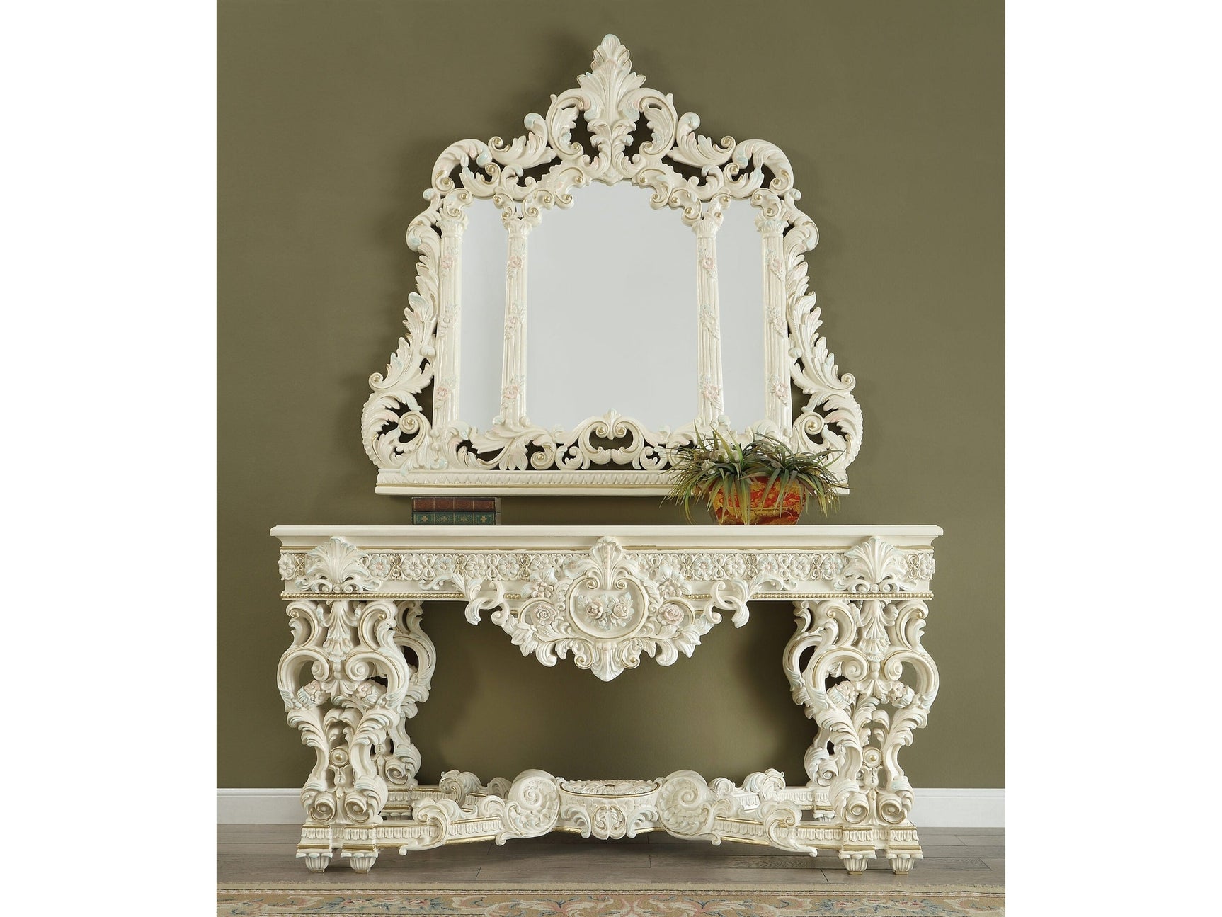 Novella White Gloss Console Table  / HD-8089 - Ornate Home