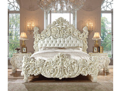 Novella White Gloss Eastern King Bed  / HD-8089 - Ornate Home