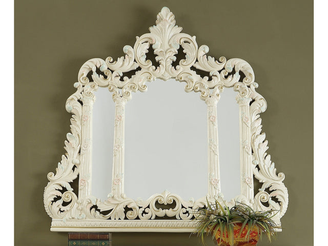 Novella White Gloss Mirror  / HD-8089 - Ornate Home