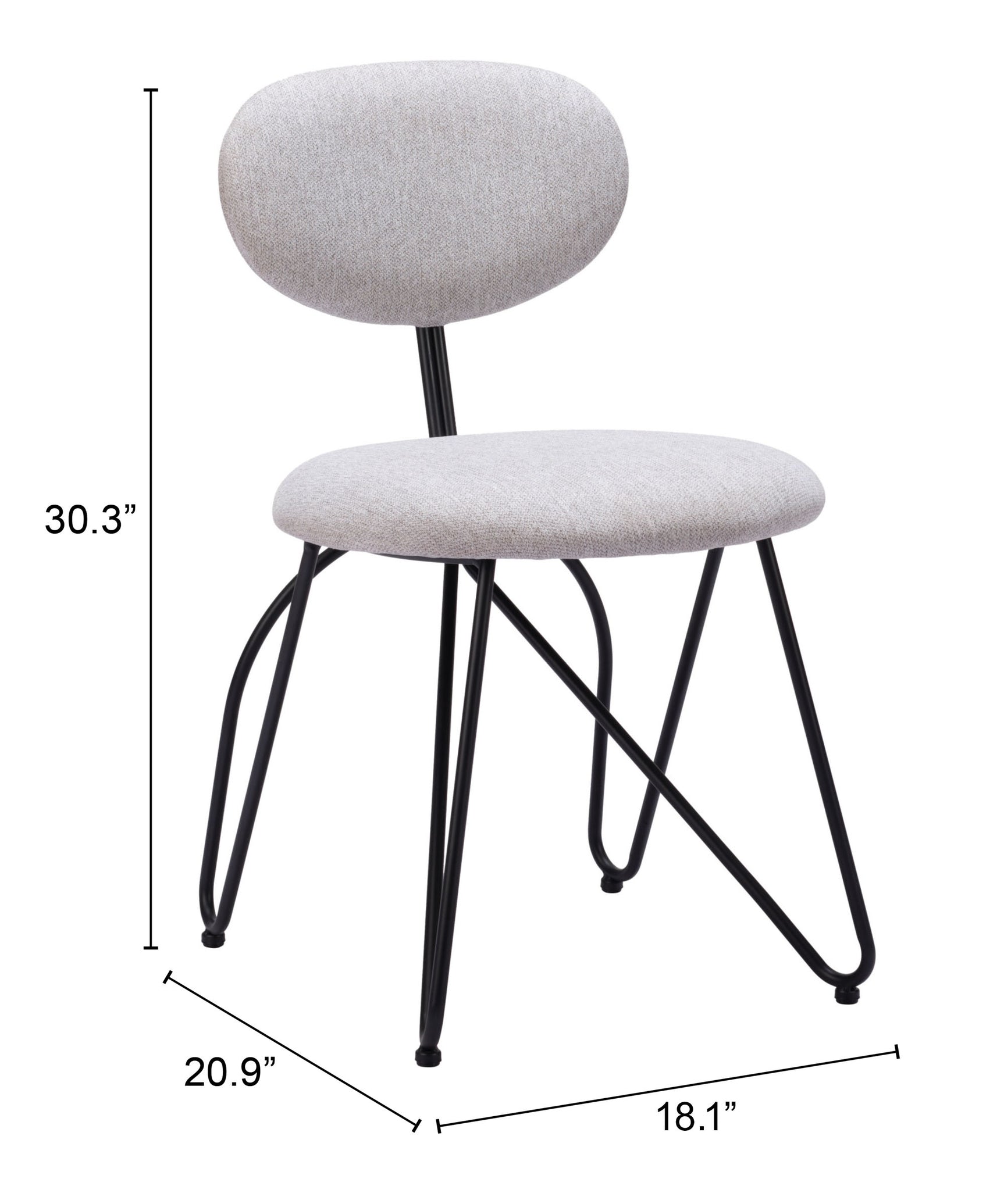 Novi Dove Gray Dining Chair (Set of 2) - Ornate Home
