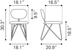 Novi Maroon Brown Dining Chair (Set of 2) - Ornate Home