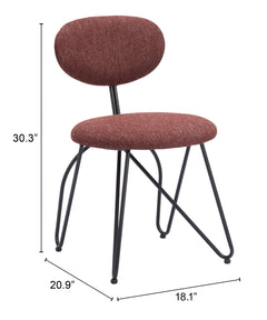 Novi Maroon Brown Dining Chair (Set of 2) - Ornate Home
