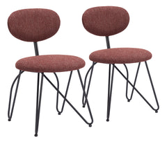 Novi Maroon Brown Dining Chair (Set of 2) - Ornate Home