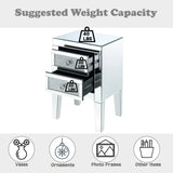 Nowles Mirrored & Faux Diamonds Accent Table - Ornate Home