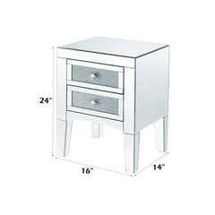 Nowles Mirrored & Faux Diamonds Accent Table - Ornate Home