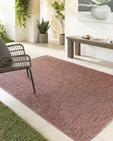 Nuela Burgundy Outdoor Area Rug - Clearance - Ornate Home